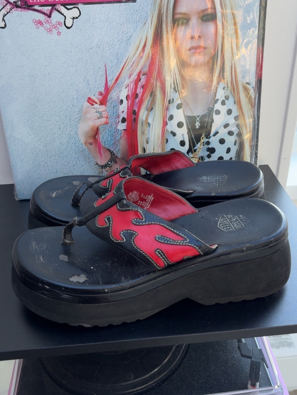 Harley Davidson platform flame sandals